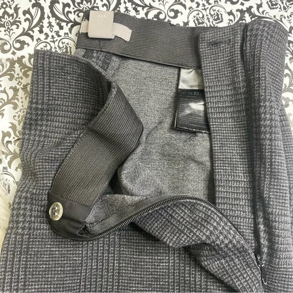 H&M : size 14 : plaid holiday zipper ankle slim fit skinny pull-on trouser pants - Picture 8 of 10